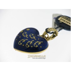 FABERGE' pendente cuore oro giallo 18kt smalto blue e diamanti referenza F-1099